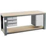 Industrial Garage Workbench with Drawers & Cupboard